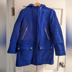EUC Women's J. Crew Chateau Parka Stadium Cloth Wool Blend Coat Jacket, Size 2P